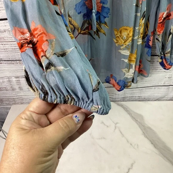 💙Lucky Brand - Floral, Botanical Sheer Blouse - Picture 7 of 10